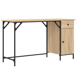 vidaXL Bureau d'ordinateur chêne sonoma 131x48x75 cm bois d’ingénierie