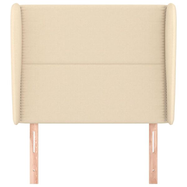 vidaXL T&ecirc;te de lit avec oreilles Cr&egrave;me 83x23x118/128 cm Tissu