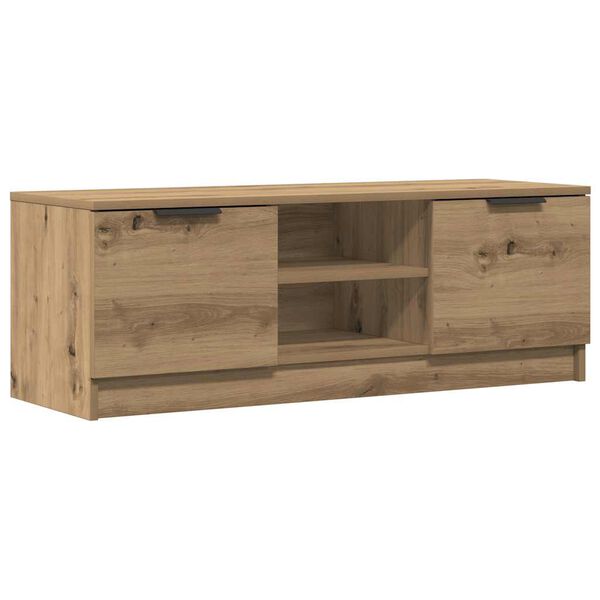 vidaXL Meuble TV ch&ecirc;ne artisanal 102x35x36,5 cm bois d'ing&eacute;nierie