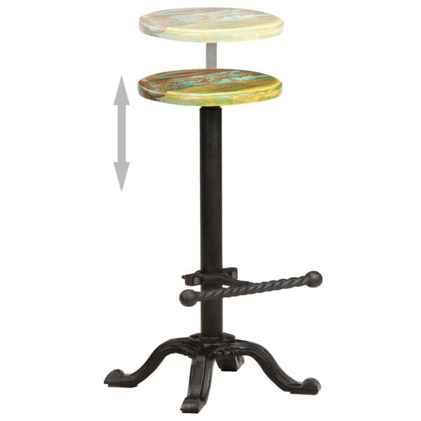 vidaXL Tabourets de bar lot de 2 Fonte et bois de récupération solide