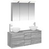 vidaXL Ensemble de mobilier de salle de bain 4 pc Sonoma gris