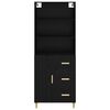 vidaXL Haut Armoire Ch&ecirc;ne noir 69,5 x 34 x 180 cm Bois d'ing&eacute;nierie