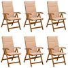 vidaXL Chaises de jardin inclinables 6 pc Naturel Bois d'Acacia Massif