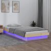 vidaXL Cadre de lit &agrave; LED sans matelas 100x200 cm bois massif