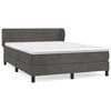 vidaXL Sommier &agrave; lattes de lit et matelas Gris fonc&eacute; 140x190cm Velours