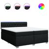 vidaXL Sommier &agrave; lattes de lit avec matelas Noir 200x200 cm Tissu