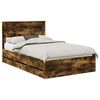 vidaXL Cadre de lit Ch&ecirc;ne fum&eacute; 120 x 200 cm Bois Ing&eacute;nierie