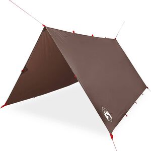 vidaXL B&acirc;che de camping marron 366x306 cm imperm&eacute;able