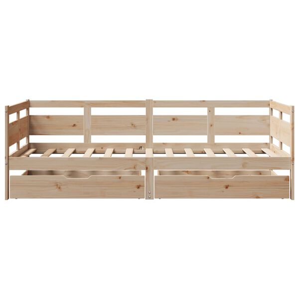 vidaXL Lit de jour avec tiroirs sans matelas 90x200 cm bois massif