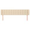 vidaXL Tête de lit avec oreilles Crème 203x23x78/88 cm Tissu
