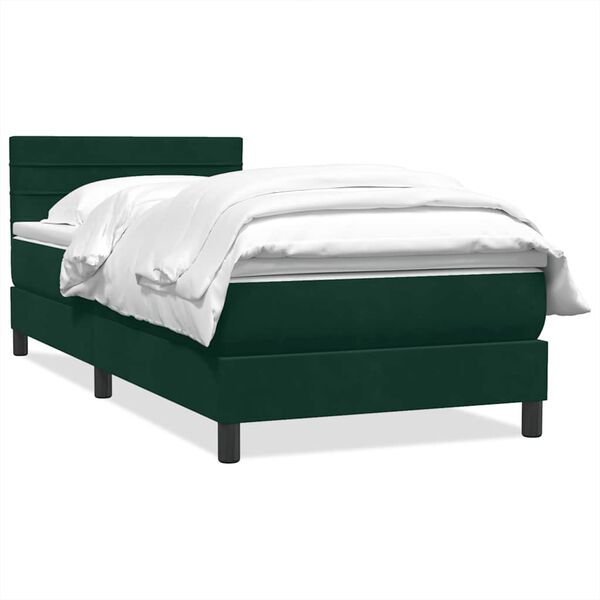 vidaXL Sommier &agrave; lattes de lit et matelas vert fonc&eacute; 100x210cm velours