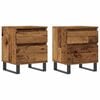 vidaXL Tables de chevet 2 pcs vieux bois 40x35x50 cm bois d&rsquo;ing&eacute;nierie
