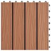 vidaXL Carreau de terrasse en relief 11 pcs WPC 30 x 30 cm 1 m² Marron