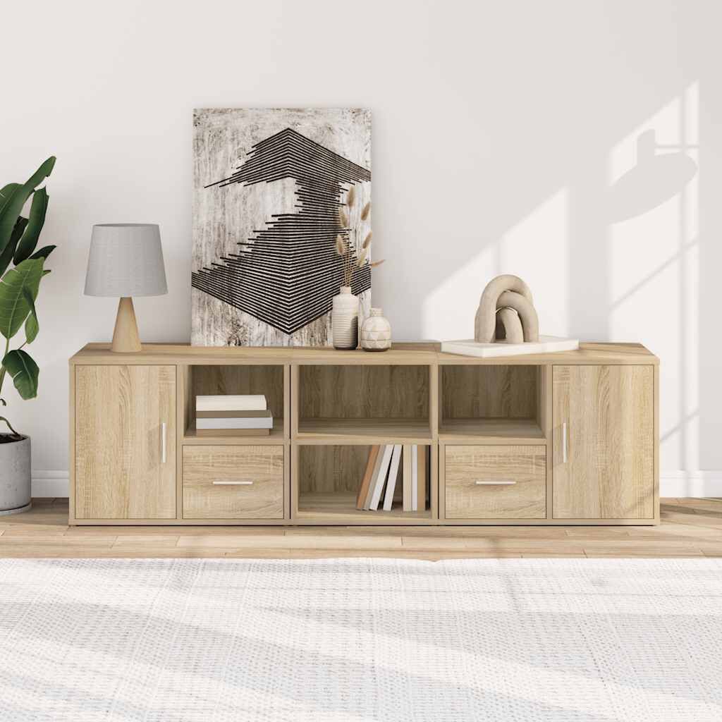 Armoire De Cuisine Chêne Sonoma VidaXL - 38x41.5x131.5cm - Bois Ingénierie - Portes Réversibles - 60kg De Charge - 10