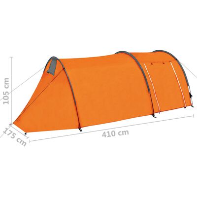 vidaXL Tente de camping 4 personnes Gris et orange