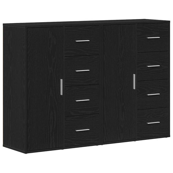 vidaXL Buffet 2 pcs Ch&ecirc;ne noir 60 x 31 x 84 cm Bois d'ing&eacute;nierie