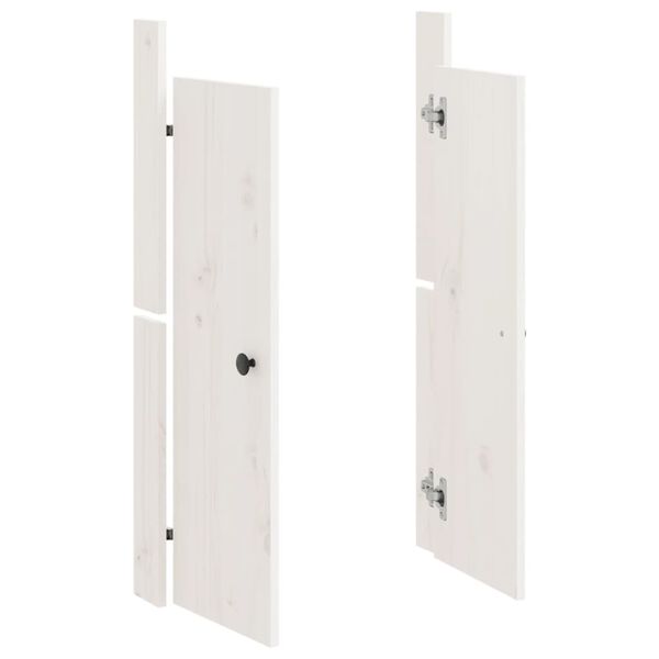vidaXL Portes de cuisine d'extérieur 2 pcs blanc bois de pin massif