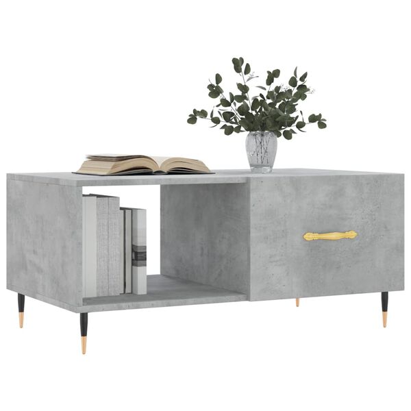 vidaXL Table basse gris béton 90x50x40 cm bois d'ingénierie