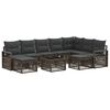 vidaXL Ensemble de canap&eacute; de jardin 10 pcs Gris polyrotin