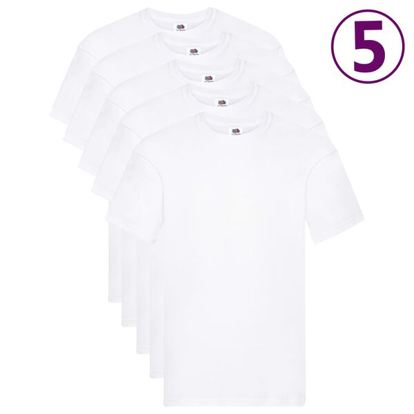 Fruit of the Loom T-shirts originaux 5 pcs Blanc 5XL Coton