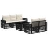vidaXL Ensemble de canap&eacute; de jardin 6 pc Noir et blanc cr&egrave;me polyrotin
