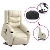 vidaXL Fauteuil inclinable de massage &eacute;lectrique cr&egrave;me similicuir