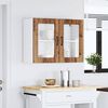 vidaXL Armoire murale de cuisine avec porte en verre Lucca vieux bois