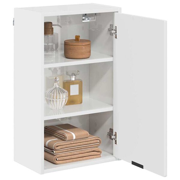 vidaXL Cabinet de salle de bain Blanc brillant 39 x 23,5 x 65 cm