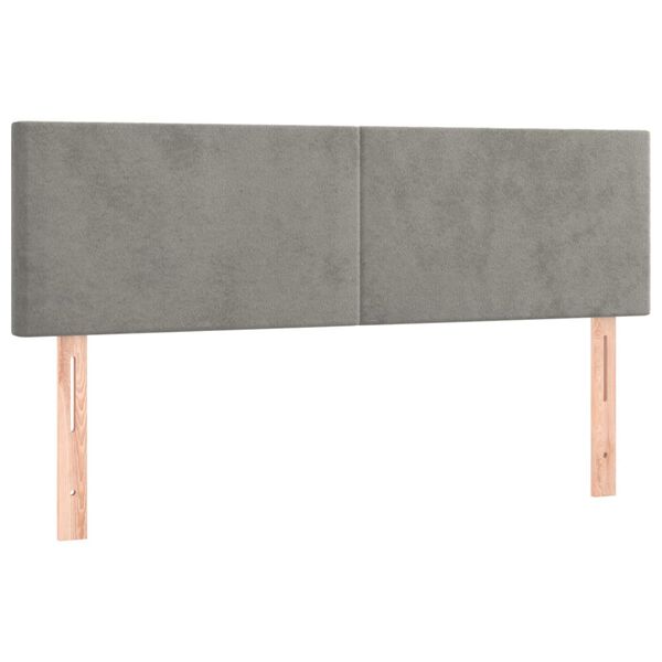 vidaXL T&ecirc;tes de lit Gris clair 144x5x78/88 cm Velours