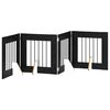 vidaXL Porte de chien pliable avec supports 4 pcs Ch&ecirc;ne noir 241 cm