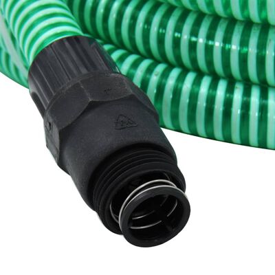 vidaXL Tuyau d'aspiration avec raccords en PVC vert 1" 10 m PVC