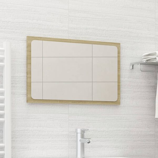 vidaXL Miroir de salle de bain Ch&ecirc;ne sonoma 60x1,5x37 cm Agglom&eacute;r&eacute;