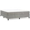 vidaXL Sommier &agrave; lattes de lit matelas gris clair 193x203 cm velours