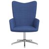 vidaXL Chaise de relaxation avec tabouret Bleu Tissu