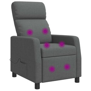 vidaXL Fauteuil de massage inclinable Gris fonc&eacute; Tissu