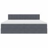 vidaXL Lit de Rangement avec matelas Gris fonc&eacute; 200 x 200 cm Velours