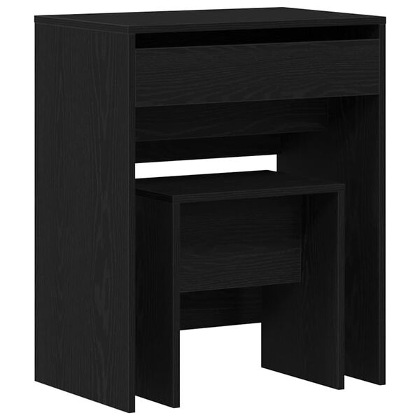 vidaXL Coiffeuse Ch&ecirc;ne noir 60 x 40 x 75 cm Bois d'ing&eacute;nierie