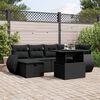 vidaXL Salon de jardin 7 pcs avec coussins noir r&eacute;sine tress&eacute;e