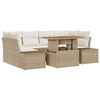 vidaXL Ensemble de canap&eacute; de jardin 7 pc Beige polyrotin