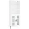 vidaXL Buffet haut Blanc 69,5x34x180 cm Bois d'ing&eacute;nierie