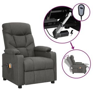 vidaXL Fauteuil &eacute;lectrique de massage Gris fonc&eacute; Tissu