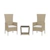 vidaXL Ensemble &agrave; manger de jardin et coussins 3 pcs Beige poly rotin