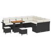vidaXL Ensemble de canap&eacute; de jardin 12 pc Noir polyrotin