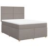 vidaXL Sommier &agrave; lattes de lit avec matelas Taupe 160x200 cm Tissu