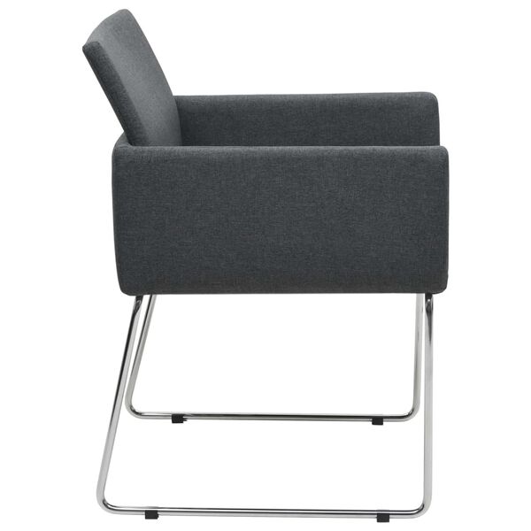 vidaXL Chaises à manger lot de 2 gris foncé tissu
