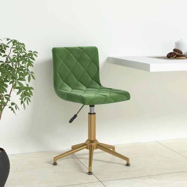 vidaXL Chaise pivotante de salle &agrave; manger Vert fonc&eacute; Velours