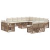 vidaXL Ensemble de canap&eacute; de jardin 14 pcs Beige polyrotin
