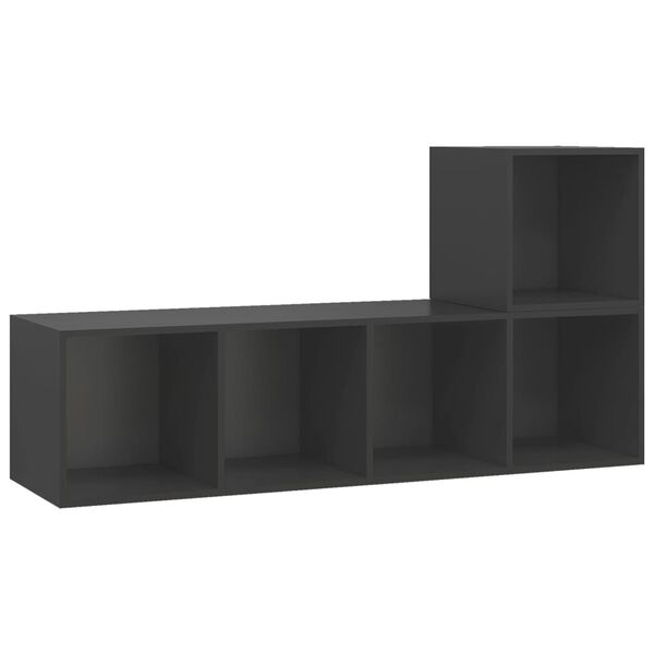 vidaXL Ensemble de meubles TV 2 pcs Gris Bois d'ingénierie