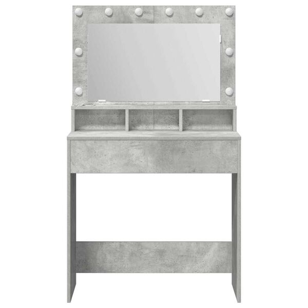 vidaXL Table de Toilette avec &eacute;tag&egrave;re Gris b&eacute;ton 75,5 x 41 x 135 cm