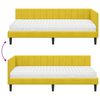 vidaXL Cadre de lit d'angle avec matelas 2 pcs Jaune Velours